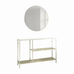 Consolle > Dmora Consolle Vaprio, 120x30 h80 cm, Panna Bianco Panna