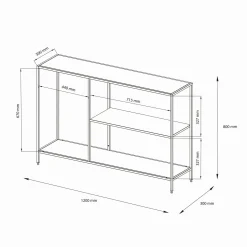 Consolle > Dmora Consolle 120x30x80h cm ardesia - Vaprio Grigio Ardesia