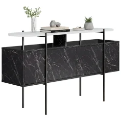 Consolle > Dmora Consolle 150x38x86h cm bianco e grigio - Vance Grigio, Bianco