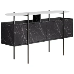 Consolle > Dmora Consolle 150x38x86h cm bianco e grigio - Vance Grigio, Bianco