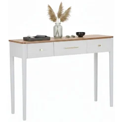 Consolle 107x37x80h cm bianco e marrone - Crypto
