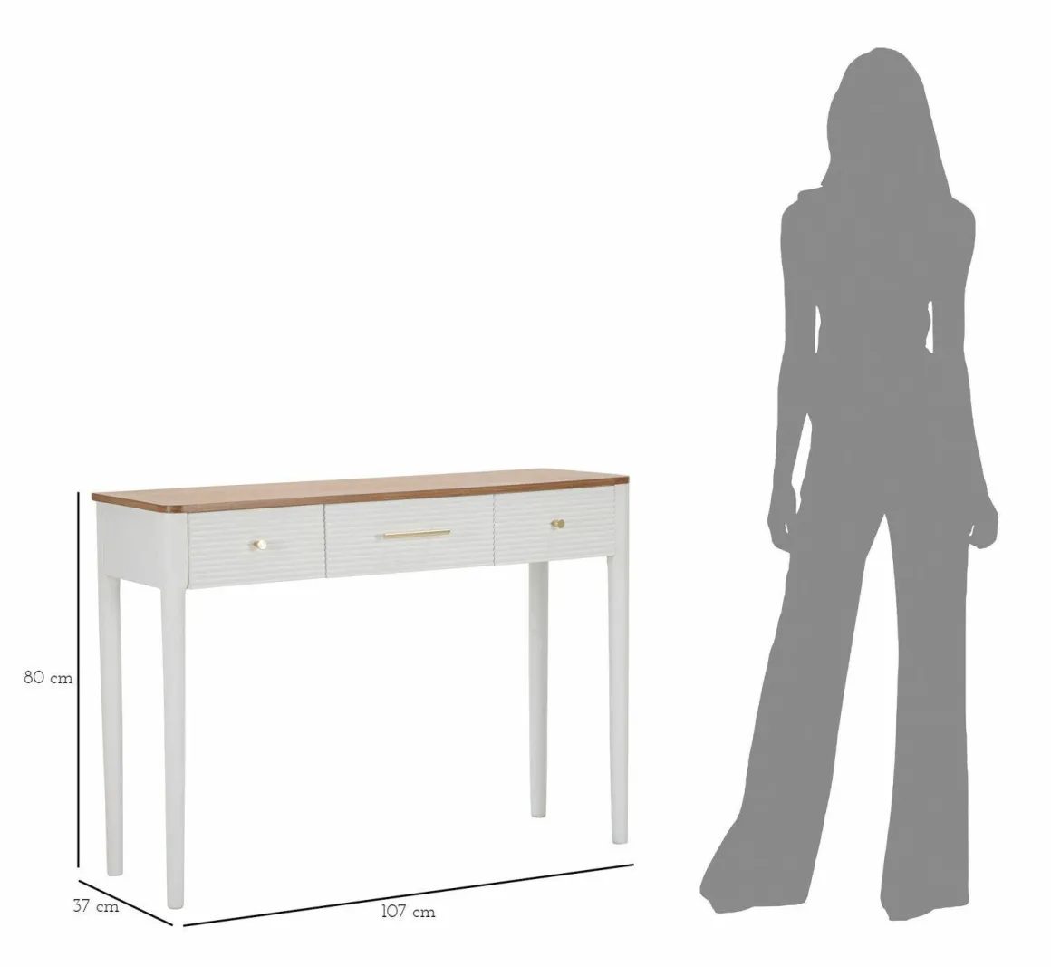 Consolle 107x37x80h cm bianco e marrone - Crypto