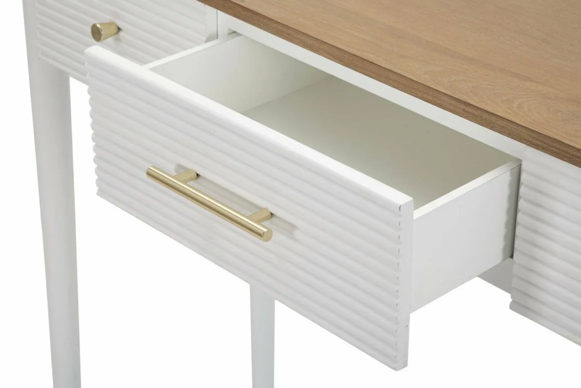 Consolle 107x37x80h cm bianco e marrone - Crypto