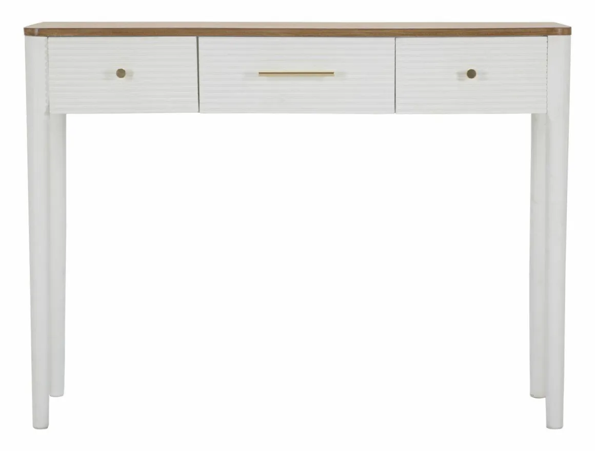 Consolle 107x37x80h cm bianco e marrone - Crypto