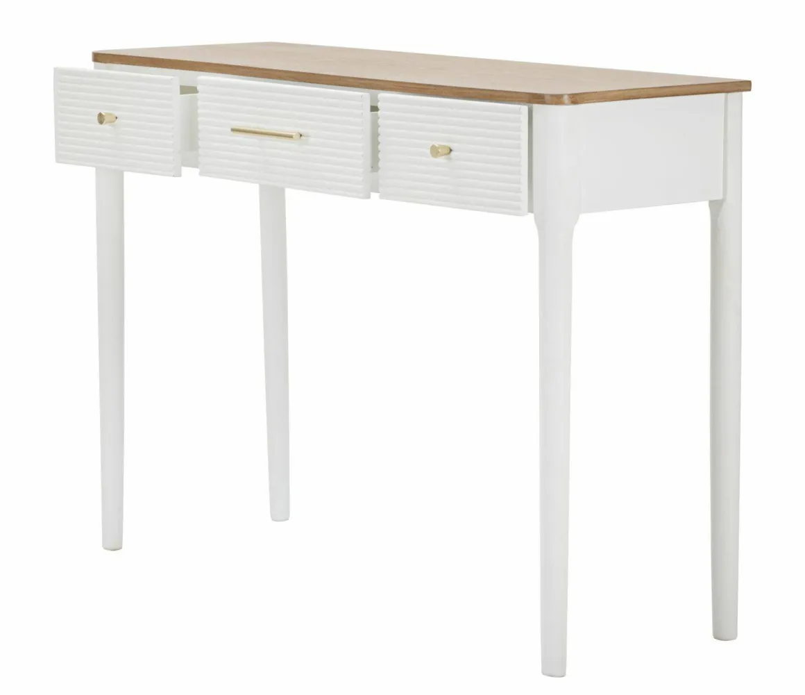 Consolle 107x37x80h cm bianco e marrone - Crypto