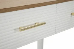 Consolle 107x37x80h cm bianco e marrone - Crypto