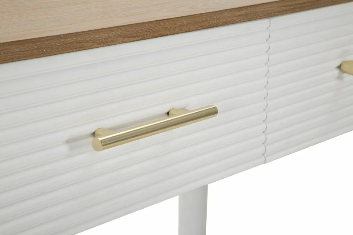 Consolle 107x37x80h cm bianco e marrone - Crypto