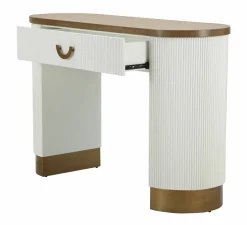 Consolle > Dmora Consolle 121x40x78h cm bianco e marrone - Cadre Marrone, Bianco
