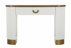 Consolle > Dmora Consolle 121x40x78h cm bianco e marrone - Cadre Marrone, Bianco