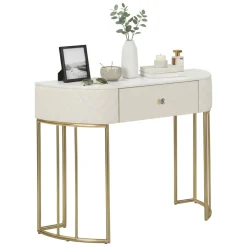 Consolle 100x40x75h cm bianco e oro - Niccolo