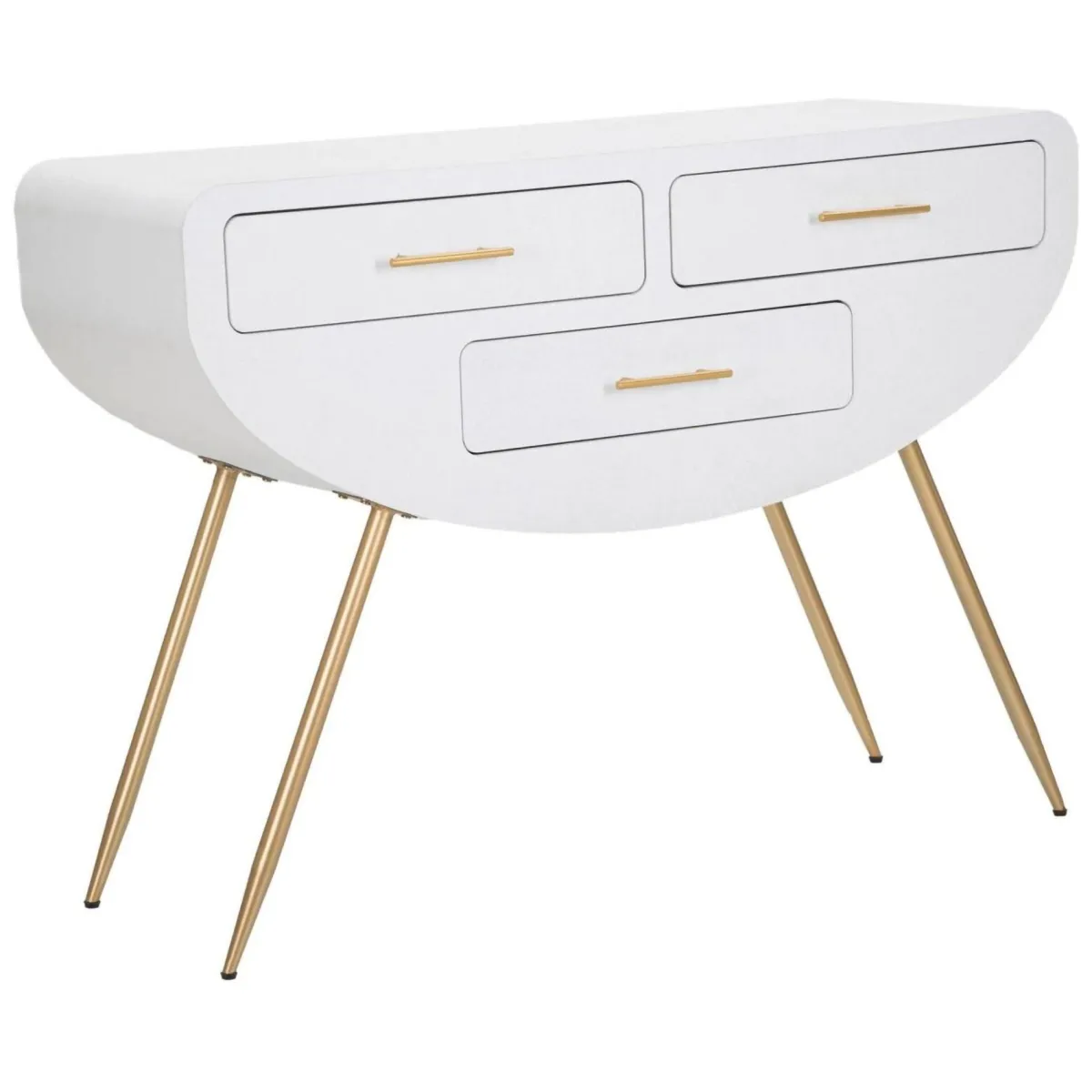 Consolle > Dmora Consolle 110x40x80h cm bianco e oro - Tomato Oro, Bianco