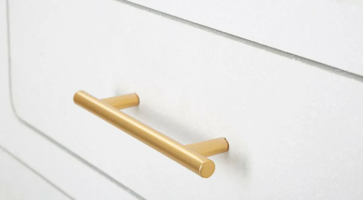 Consolle > Dmora Consolle 110x40x80h cm bianco e oro - Tomato Oro, Bianco