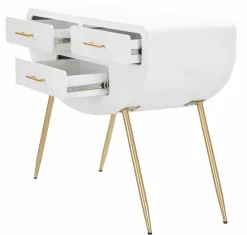 Consolle > Dmora Consolle 110x40x80h cm bianco e oro - Tomato Oro, Bianco