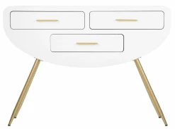 Consolle > Dmora Consolle 110x40x80h cm bianco e oro - Tomato Oro, Bianco
