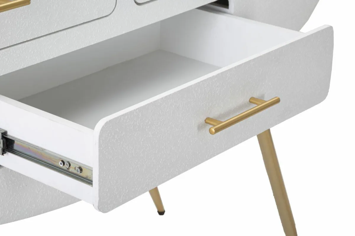 Consolle > Dmora Consolle 110x40x80h cm bianco e oro - Tomato Oro, Bianco