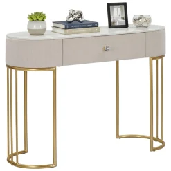 Consolle > Dmora Consolle 100x40x75h cm crema e bianco - Abstraktes Bianco, Bianco Crema