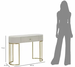 Consolle > Dmora Consolle 100x40x75h cm crema e bianco - Abstraktes Bianco, Bianco Crema