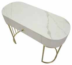 Consolle > Dmora Consolle 100x40x75h cm crema e bianco - Abstraktes Bianco, Bianco Crema