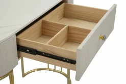 Consolle > Dmora Consolle 100x40x75h cm crema e bianco - Abstraktes Bianco, Bianco Crema