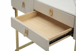 Consolle > Dmora Consolle 100x40x80h cm crema e oro - Ronda Oro, Bianco Crema