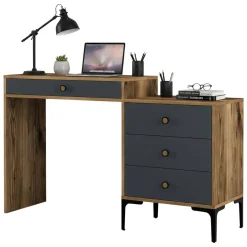 Consolle 124x40x84h cm noce e antracite - Artegna