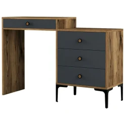 Consolle 124x40x84h cm noce e antracite - Artegna