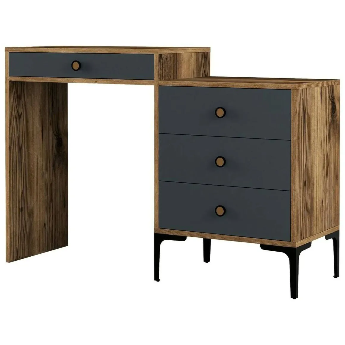 Consolle 124x40x84h cm noce e antracite - Artegna