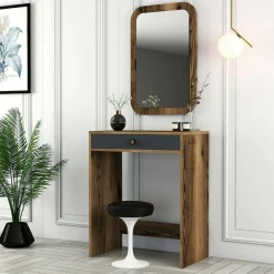 Consolle 70x84x40h cm noce e antracite - Baunei