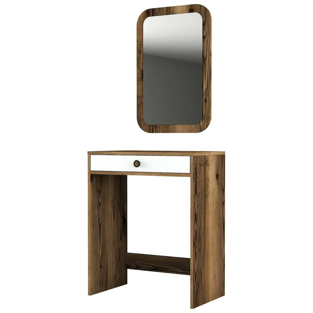 Consolle|Salotto > Dmora Consolle 70x84x40h cm noce e bianco - Baunei Bianco, Marrone Noce