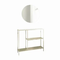 Consolle > Dmora Consolle 80x30x80h cm panna - Noto Bianco Panna