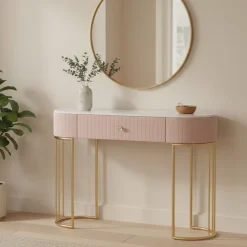 Consolle 100x40x75h cm rosa e bianco - Abstraktes