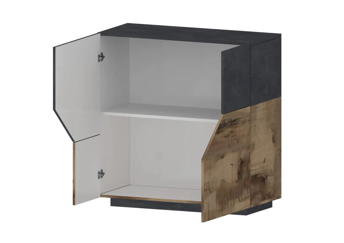 Credenza acero e ardesia 79x43x86h cm 2 ante - Amento