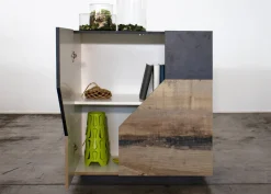 Credenza acero e ardesia 79x43x86h cm 2 ante - Amento
