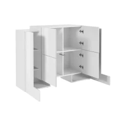 Credenza Age, cm 130x45h100, Bianco lucido