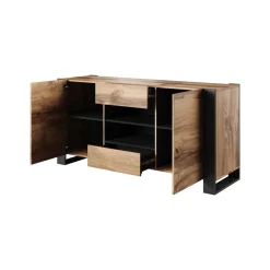 Credenza Albignola, 164x44 h80 cm, Rovere Nodi e Antracite