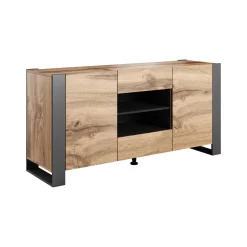 Credenza Albignola, 164x44 h80 cm, Rovere Nodi e Antracite