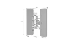 Credenza alta antracite e acero 40x30x180h cm 2 ante - Danila