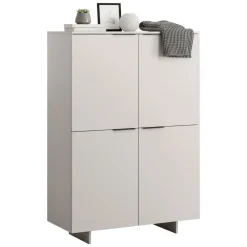 Madie|Credenze > Dmora Credenza alta beige 100x41x145h cm 4 ante - Colonno Beige Cashmere