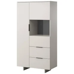Credenza alta beige 90x41x170h cm 2 ante e 2 cassetti - Rimella