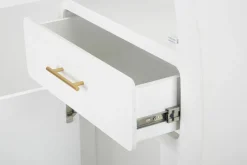 Credenza alta bianca e oro 60x32x133h cm 2 ante e 1 cassetto - Tellier