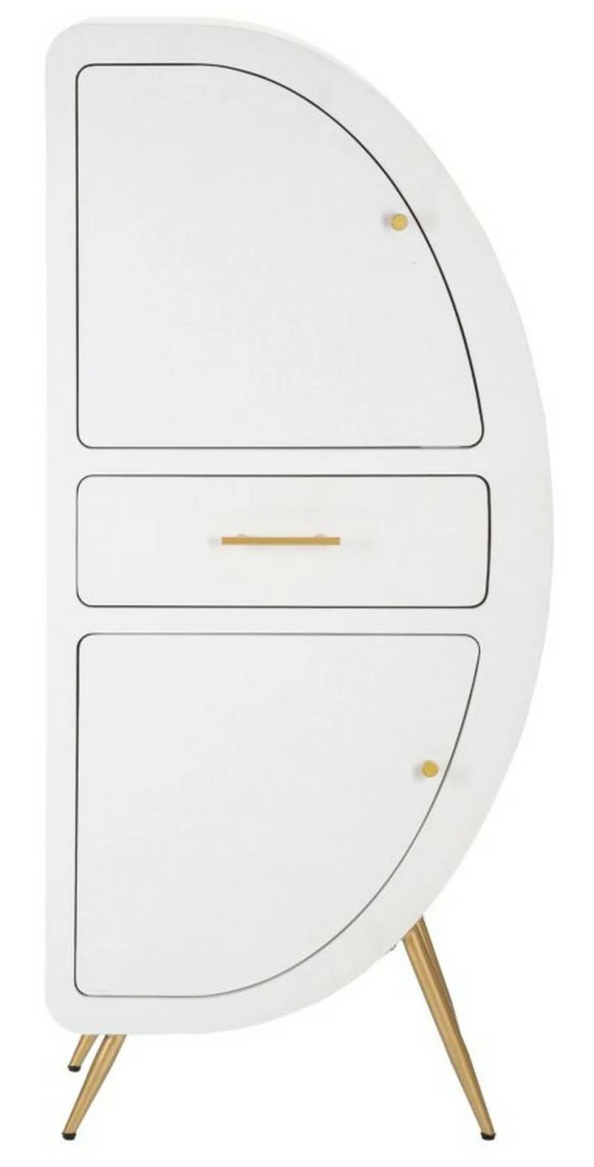 Credenza alta bianca e oro 60x32x133h cm 2 ante e 1 cassetto - Tellier