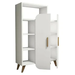 Cucina|Madie > Dmora Credenza alta bianca 90x32x132h cm 2 ante - Tormalina Bianco