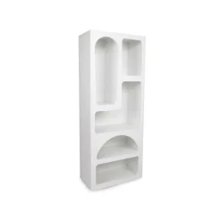 Cucina|Madie > Dmora Credenza alta bianca 60x32x150h cm 5 vani - Arsenio Bianco