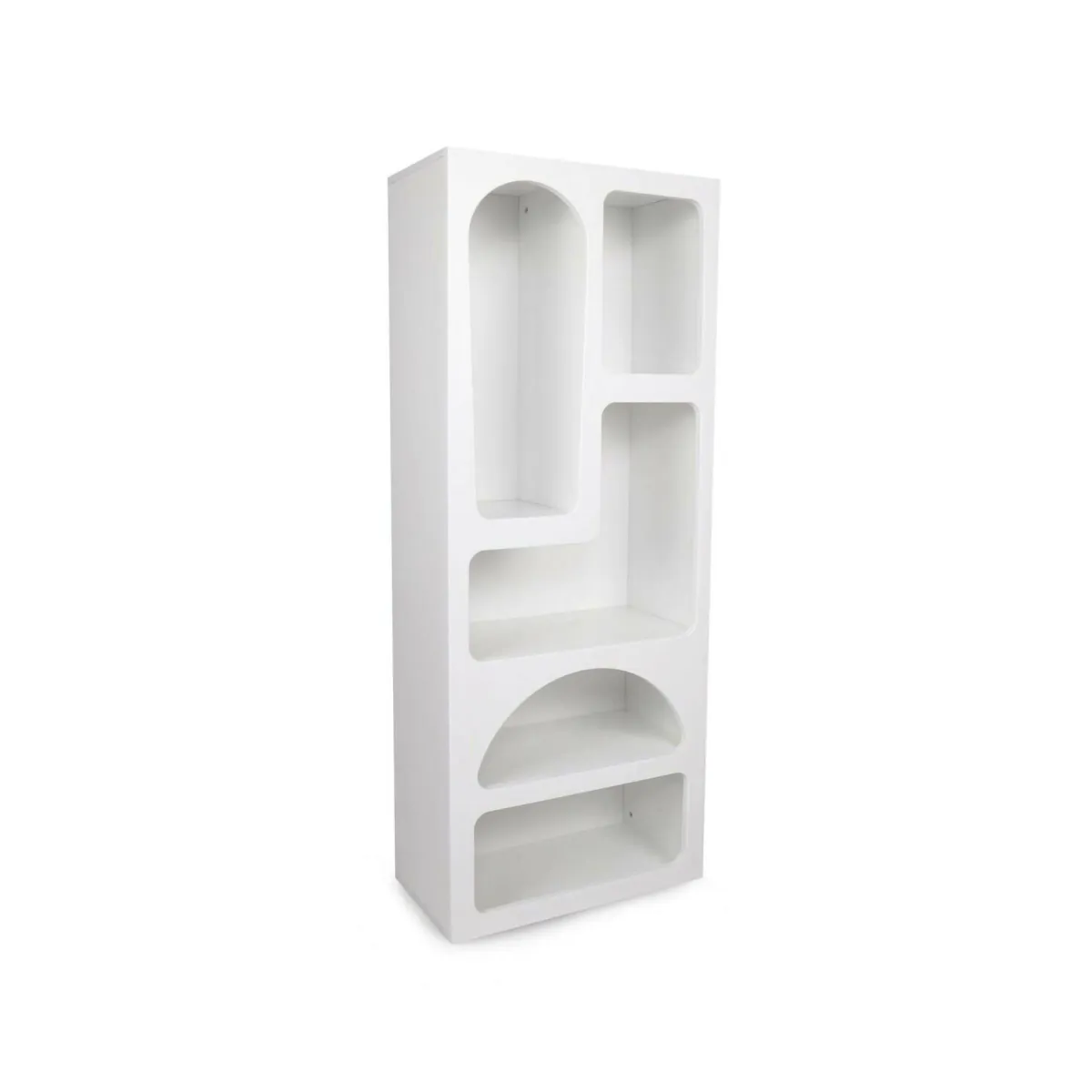 Cucina|Madie > Dmora Credenza alta bianca 60x32x150h cm 5 vani - Arsenio Bianco
