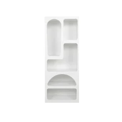Cucina|Madie > Dmora Credenza alta bianca 60x32x150h cm 5 vani - Arsenio Bianco