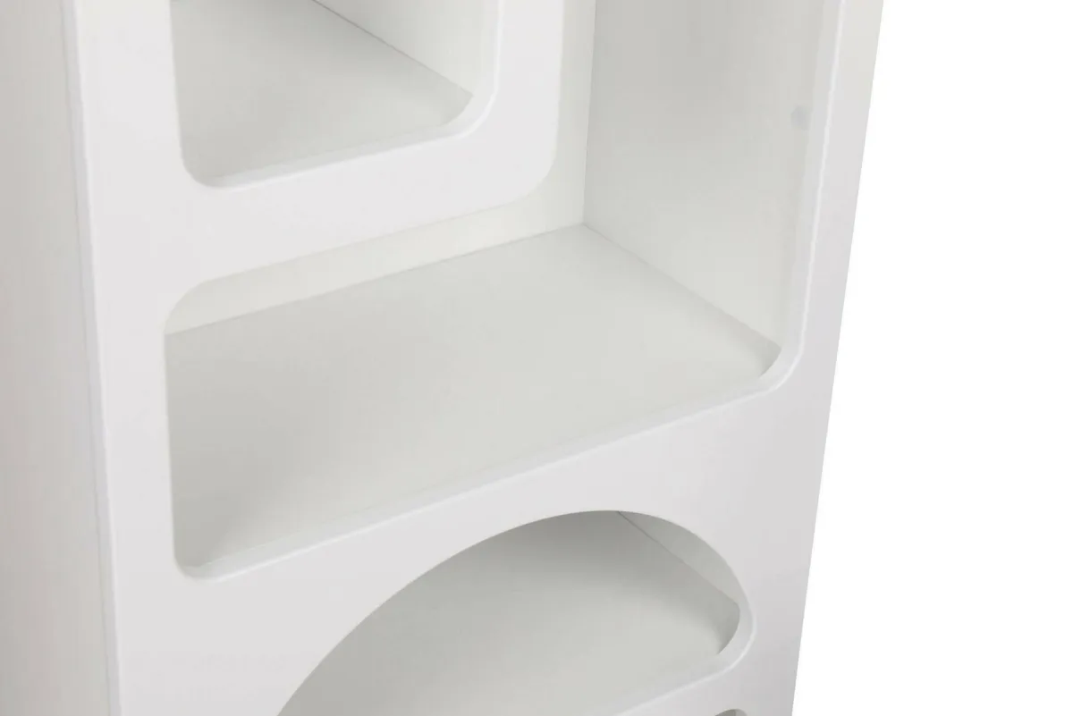 Cucina|Madie > Dmora Credenza alta bianca 60x32x150h cm 5 vani - Arsenio Bianco