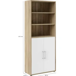 Credenza alta quercia e bianca 89x40x221h cm 2 ante - Valsesia
