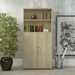 Credenza alta quercia 89x40x186h cm 2 ante - Saotome