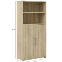 Credenza alta quercia 89x40x186h cm 2 ante - Saotome