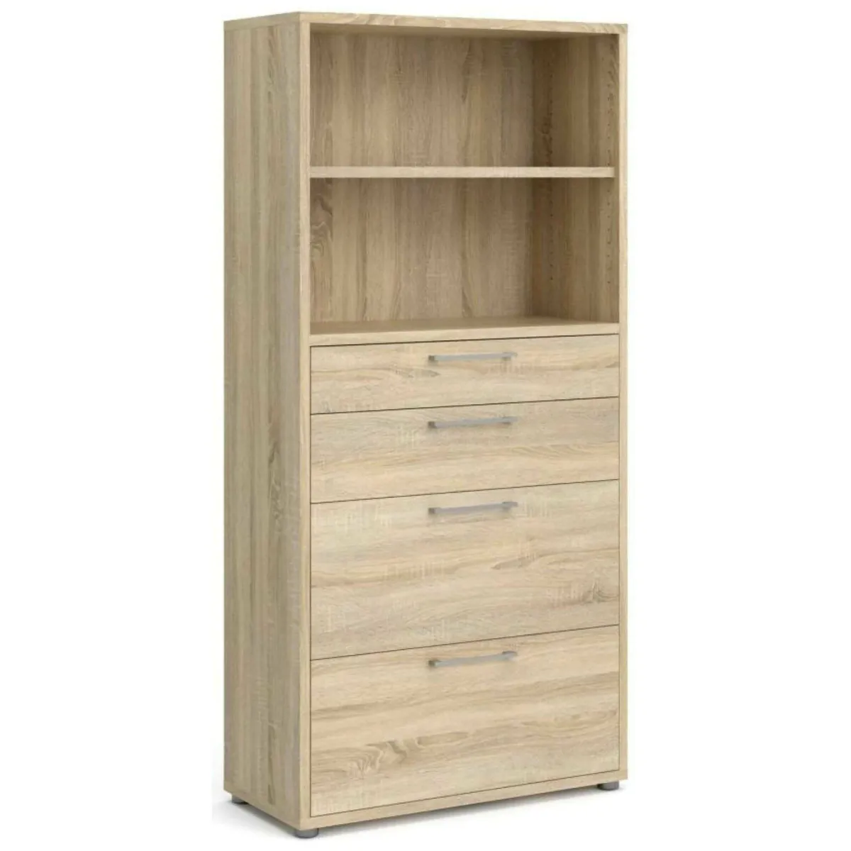 Madie|Credenze > Dmora Credenza alta quercia 89x40x185h cm 4 cassetti - Ciudad Marrone Quercia